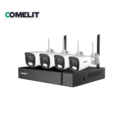 KIT WI-FI NVR 1TB FANLESS + 4 CAMERAS 2.8MM 5MP IP66 LED 30M avenue de la sécurité