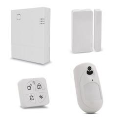 Kit LightSYS Air (Non Vocal) IP/WiFi, Téléco Contact Détecteur PirCAM Pet/ Blanc