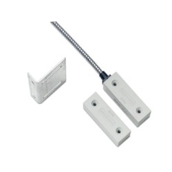 Contact magnétique de sécurité en saillie NF A2P Type 3 avec câble blindé sous gaine métallique