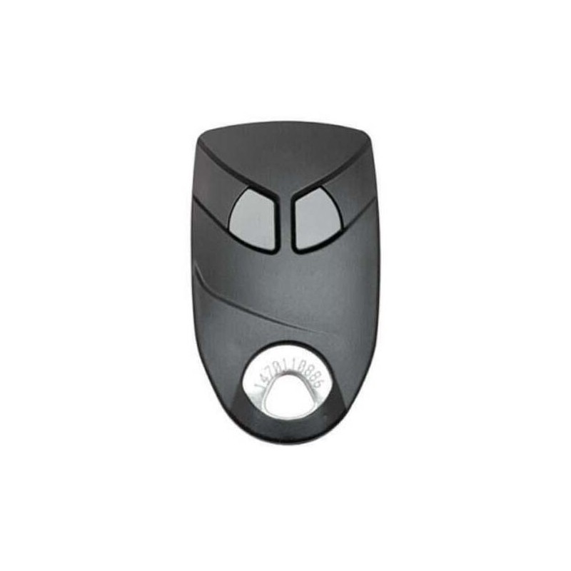 TÉLÉCOMMANDE 2 CANAUX - INSERT INOX GRAVÉ - NOIR