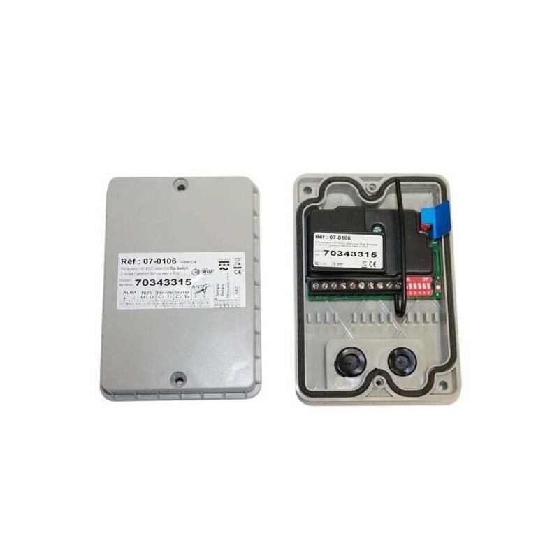 RÉCEPTEUR HF ECO AVEC ANTENNE INTÉGRÉE - 2 RELAIS - ETANCHE - POSE EN EXTÉRIEUR