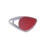 BADGE 13.56MHZ ÉLECTRONIQUE MIFARE - INSERT INOX GRAVÉ - ROUGE