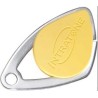 BADGE 13.56MHZ ÉLECTRONIQUE MIFARE - INSERT INOX GRAVÉ - JAUNE
